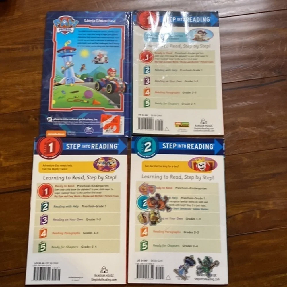 Paw Patrol Book Bundle Look & Find Step Into Reading + Plush Lot